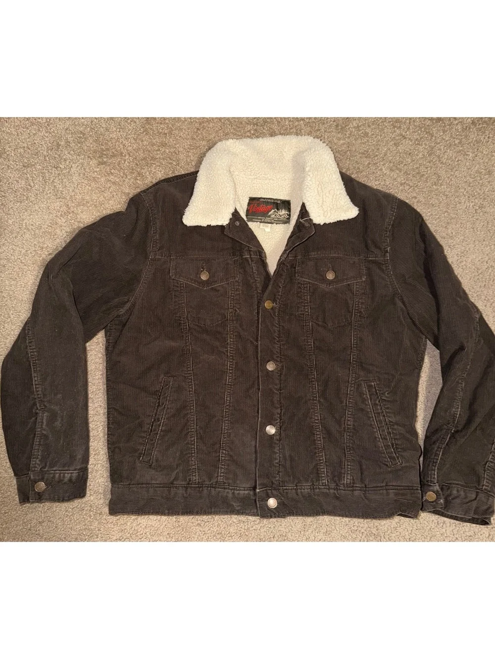 Vintage Old Navy Brown sherpa-lined corduroy jacket